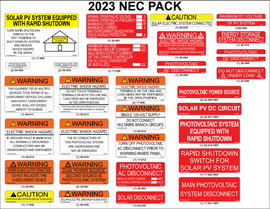 2023 NEC Code Sticker Pack | UL Listed