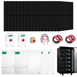Complete Hybrid Solar Kit - Schneider Dual XW Pro 13.6kW 120/240V Output + 30.72kWh EG4-LL (V2) Battery Powerwall + 12710 Watts of Solar