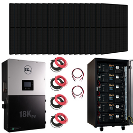 Complete Hybrid Solar Kit - 12,000W 120/240V Output  + 30.72kWh EG4 Lithium Powerwall [KIT-E0005]